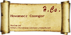Hovanecz Csongor névjegykártya