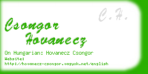 csongor hovanecz business card